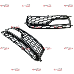 Ramki do halogenów do AUDI A5 (8F) Kabriolet 2012-2016 po liftingu (czarny połysk) w stylu S-LINE/S5