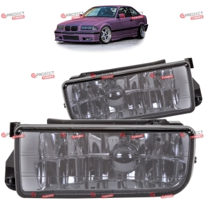 Światła przeciwmgielne do BMW 3 (E36) Kabriolet 1993 - 1999 (czarne / przezroczyste) H1/Halogen