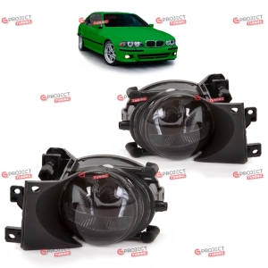 Światła przeciwmgielne do BMW 5 (E39) Touring 2000-2003 po liftingu (czarne / przezroczyste) H8/Halogen do standardowego zderzaka