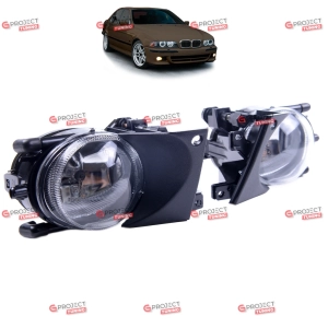 Światła przeciwmgielne do BMW 5 (E39) Touring 2000-2003 po liftingu (przezroczyste / chromowane) H8/Halogen