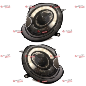 Reflektory do MINI (R56) Hatchback 2006-2010 (czarne / przezroczyste) H7/PY21W/Halogen DRL