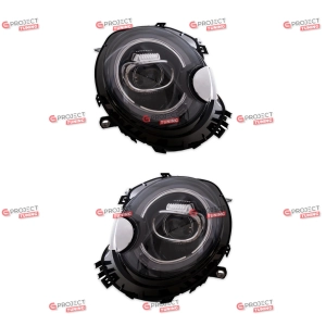 Reflektory do MINI (R57) Kabriolet 2006-2014 (czarne / przezroczyste) FULL LED