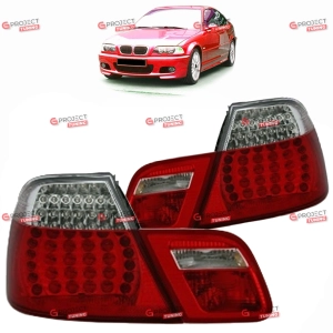 Lampy tylne do BMW 3 (E46) Coupe 1999-2003 przed liftingiem (czerwone / przezroczyste) LED
