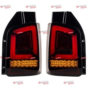 Lampy tylne do VW TRANSPORTER T5 Bus 2003-2010 (czerwone / przyciemniane) LED
