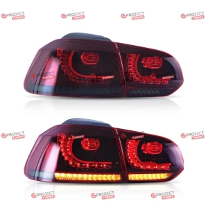 Lampy tylne do VW GOLF VI 2008-2012 (czerwone / przyciemniane) LED w stylu R20