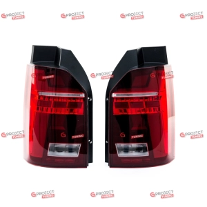 Lampy tylne do VW MULTIVAN T6 2015- (czerwone / przezroczyste) LED