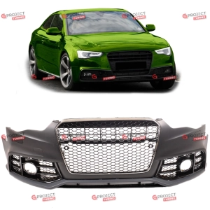 Zderzak przedni z grillem i światłami przeciwmgielnymi do AUDI A5 (8T) Sportback 2013 - 2016 po liftingu w stylu RS5