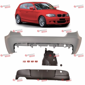 Zderzak tylny z dyfuzorem do BMW 1 (E87) Hatchback 2004 - 2011 w stylu M pakiet