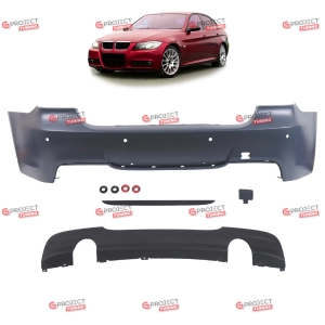 Zderzak tylny z dyfuzorem do BMW 3 (E90) Sedan 2005 - 2011 w stylu M pakiet