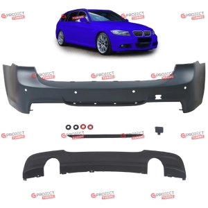 Zderzak tylny z dyfuzorem do BMW 3 (E91) Touring 2008 - 2011 po liftingu w stylu M pakiet