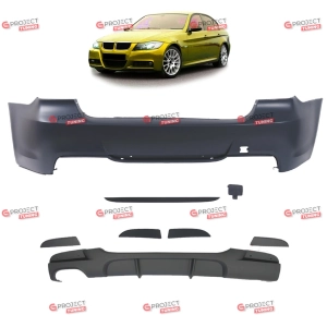 Zderzak tylny z dyfuzorem do BMW 3 (E90) Sedan 2005 - 2011 w stylu M pakiet