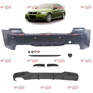 Zderzak tylny z dyfuzorem do BMW 3 (E90) Sedan 2005 - 2011 w stylu M pakiet