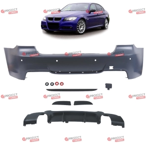 Zderzak tylny z dyfuzorem do BMW 3 (E90) Sedan 2005 - 2011 w stylu M pakiet