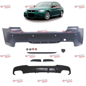 Zderzak tylny z dyfuzorem do BMW 3 (E90) Sedan 2005 - 2011 w stylu M pakiet
