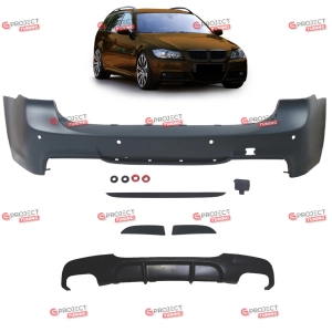 Zderzak tylny z dyfuzorem do BMW 3 (E91) Touring 2005 - 2011 w stylu M pakiet