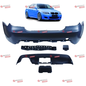 Zderzak tylny z dyfuzorem i otworem na hak do BMW 5 (E60) Sedan 2003 - 2010 w stylu M pakiet