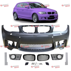 Zderzak przedni z grillem do BMW 1 (E81) Hatchback 2004 - 2011 w stylu M1