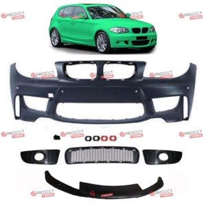 Zderzak przedni z dokładką i wlotami powietrza do BMW 1 (E81) Hatchback 2004 - 2011 w stylu M1