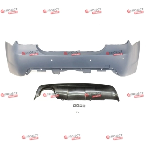 Zderzak tylny z dyfuzorem (na czujniki 24mm) do BMW 5 (E60) Sedan 2003 - 2007 przed liftingiem w stylu M pakiet