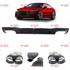 Dyfuzor tylny z końcówkami wydechu do AUDI A7 (4K) Sportback 2019 -  przed liftingiem w stylu S7