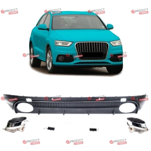 Dyfuzor tylny z końcówkami wydechu do AUDI Q3 (8U) 2012 - 2014 przed liftingiem w stylu RSQ3