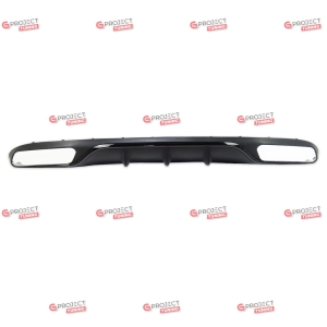 Dyfuzor tylny do MERCEDES E-Class (W213) Sedan 2016 - 2021  (czarny połysk / srebrny z czarnymi elementami) w stylu E63 AMG