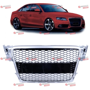 Grill do AUDI A4 B8 (8K) Sedan 2008 - 2012 (czarny połysk / srebrny) w stylu RS