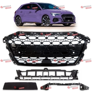 Grill do AUDI A3 (8Y) Sedan 2021 -  (czarny połysk) w stylu RS