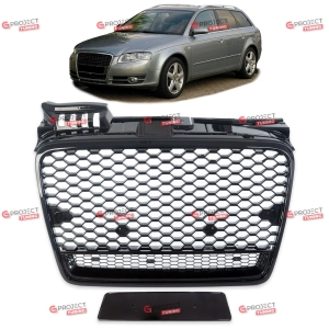 Grill do AUDI A4 B7 (8E) Sedan 2004 - 2007 (czarny połysk) w stylu RS