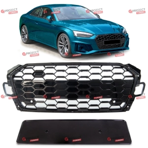 Grill do AUDI A5 (F5) Kabriolet 2019 - 2023 po liftingu (czarny połysk) w stylu RS