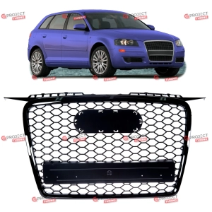 Grill do AUDI A3 (8P) Hatchback 2005 - 2008 (czarny połysk) w stylu RS