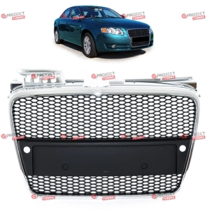 Grill do AUDI A4 B7 (8E) Sedan 2004 - 2008 (czarny połysk / chrom) w stylu RS