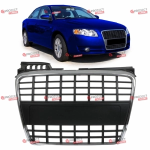 Grill do AUDI A4 B7 (8E) Sedan 2004 - 2008 (czarny połysk / chrom) w stylu S4