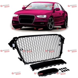 Grill do AUDI A4 B8 (8K) Sedan 2013 - 2016 po liftingu (czarny połysk) w stylu RS