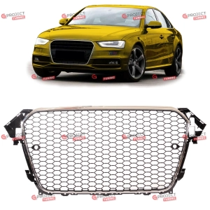 Grill do AUDI A4 B8 (8K) Sedan 2013 - 2016 po liftingu (czarny połysk / chrom) w stylu RS