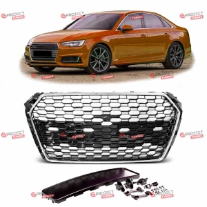 Grill do AUDI A4 B9 (8W) Avant 2016 - 2019 (czarny połysk / chrom) w stylu RS
