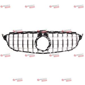 Grill do MERCEDES C-Class (S205) Kombi 2018 - 2021 po liftingu (czarny połysk / chrom) w stylu Panamericana