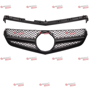 Grill do MERCEDES E-Class (C207) Coupe 2009 - 2013 (srebrny / chrom / czarny połysk) w stylu AMG