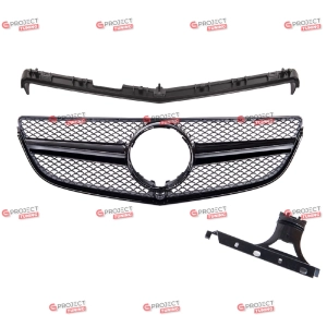 Grill do MERCEDES E-Class (C207) Coupe 2013 - 2017 po liftingu (czarny połysk / srebrny) w stylu AMG