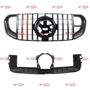 Grill do MERCEDES GLS (X167) 2018 -  (czarny połysk / transfer wodny) w stylu Panamericana