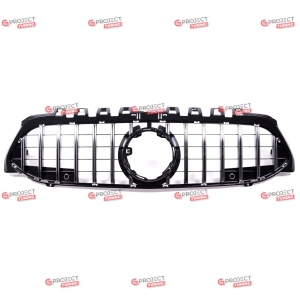 Grill do MERCEDES A-Class (V177) Sedan 2018 - 2022 (czarny połysk / chrom) w stylu Panamericana