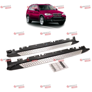Stopnie boczne do BMW X5 (E70) 2007 - 2013 (matowy chrom / aluminium)