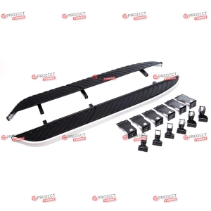 Stopnie boczne do LAND ROVER FREELANDER 2 (L359) 2006 - 2014 (matowy chrom / aluminium)