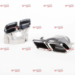 Końcówki tłumika do MERCEDES C-Class (A205) Kabriolet 2019 - 2021 (chrom) w stylu AMG