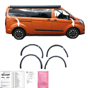 Listwy nadkola do FORD TRANSIT CUSTOM V362 Van (FY, FZ) 2018-2022 po liftingu (czarny mat)