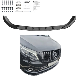 Dokładka przedniego zderzaka do MERCEDES VITO Dualiner (W447) 2014- po liftingu (czarny połysk)