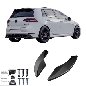 Splittery boczne zderzaka tylnego do VW GOLF VII 2013-2016 przed liftingiem (czarny połysk) R-line