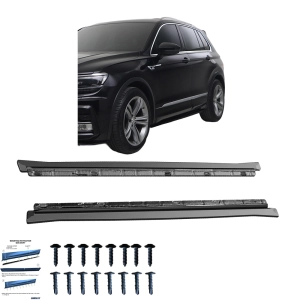Dokładki progów do VW TIGUAN (AD1, AX1) 2015-2020 przed liftingiem (czarny połysk) R-line