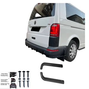 Splittery boczne zderzaka tylnego do VW TRANSPORTER T6 Van 2015-2021 (czarny połysk)