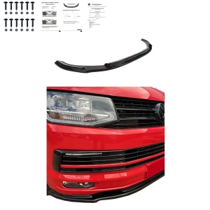 Dokładka przedniego zderzaka do VW TRANSPORTER VI / CARAVELLE T6 Bus  2015-2019 przed liftingiem (czarny połysk)